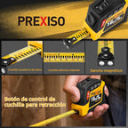 PREXISO Cinta métrica digital 2 en 1, cinta métrica recargable de 16 pies
