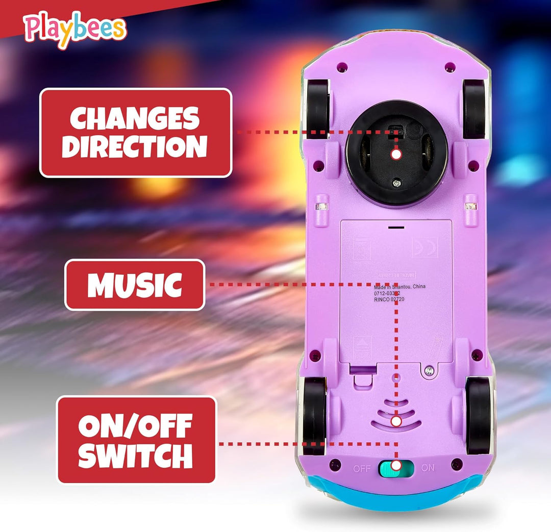 Playbees Juguete de coche transparente iluminado juguetes