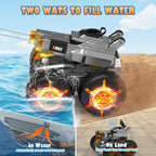 Auto RC anfibio con pistola de agua, juguetes de piscina de agua de verano, vehículo de acrobacias a control remoto impermeable para niños a partir de 8 años, con detección de gestos, autos de