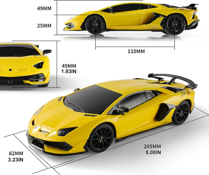 BEZGAR - Auto a control remoto Lambo a escala 1:24, automóvil de ju...