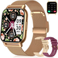 Reloj inteligente para mujer, rastreador de actividad física con llamadas Bluetooth y control de voz AI, pantalla HD de 1.85 pulgadas, monitor de frecuencia cardíaca/SpO2, rastreador de sueño