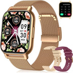 Reloj inteligente para mujer, rastreador de actividad física con llamadas Bluetooth y control de voz AI, pantalla HD de 1.85 pulgadas, monitor de frecuencia cardíaca/SpO2, rastreador de sueño
