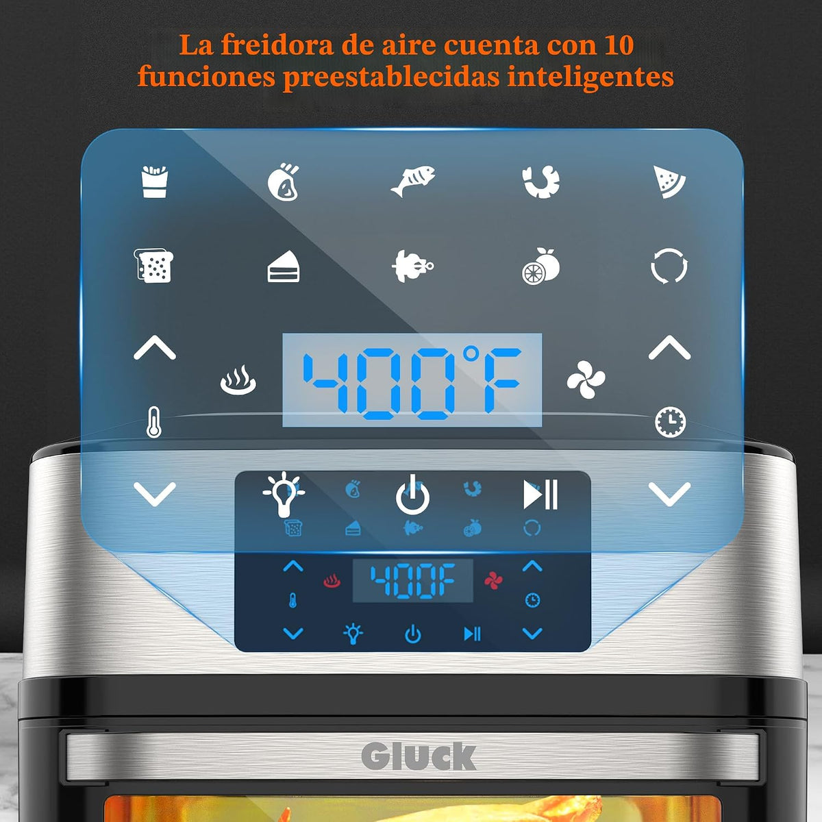 Horno freidora de aire grande de 20 cuartos de galón, combo multifuncional