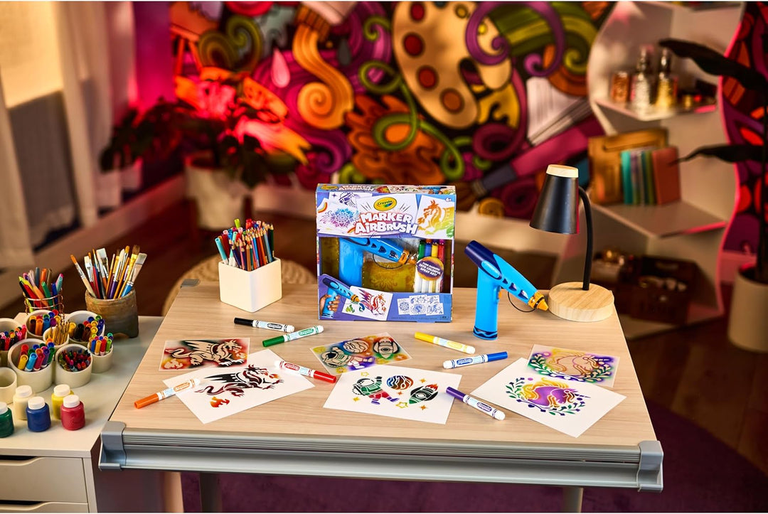 Crayola Kit de arte en aerosol con aerógrafo pulverizador