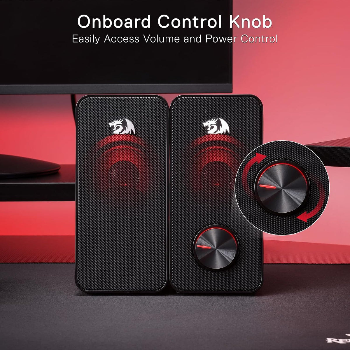 Redragon Altavoces para juegos de PC GS500 Sonido mejorado estéreo de 2.0