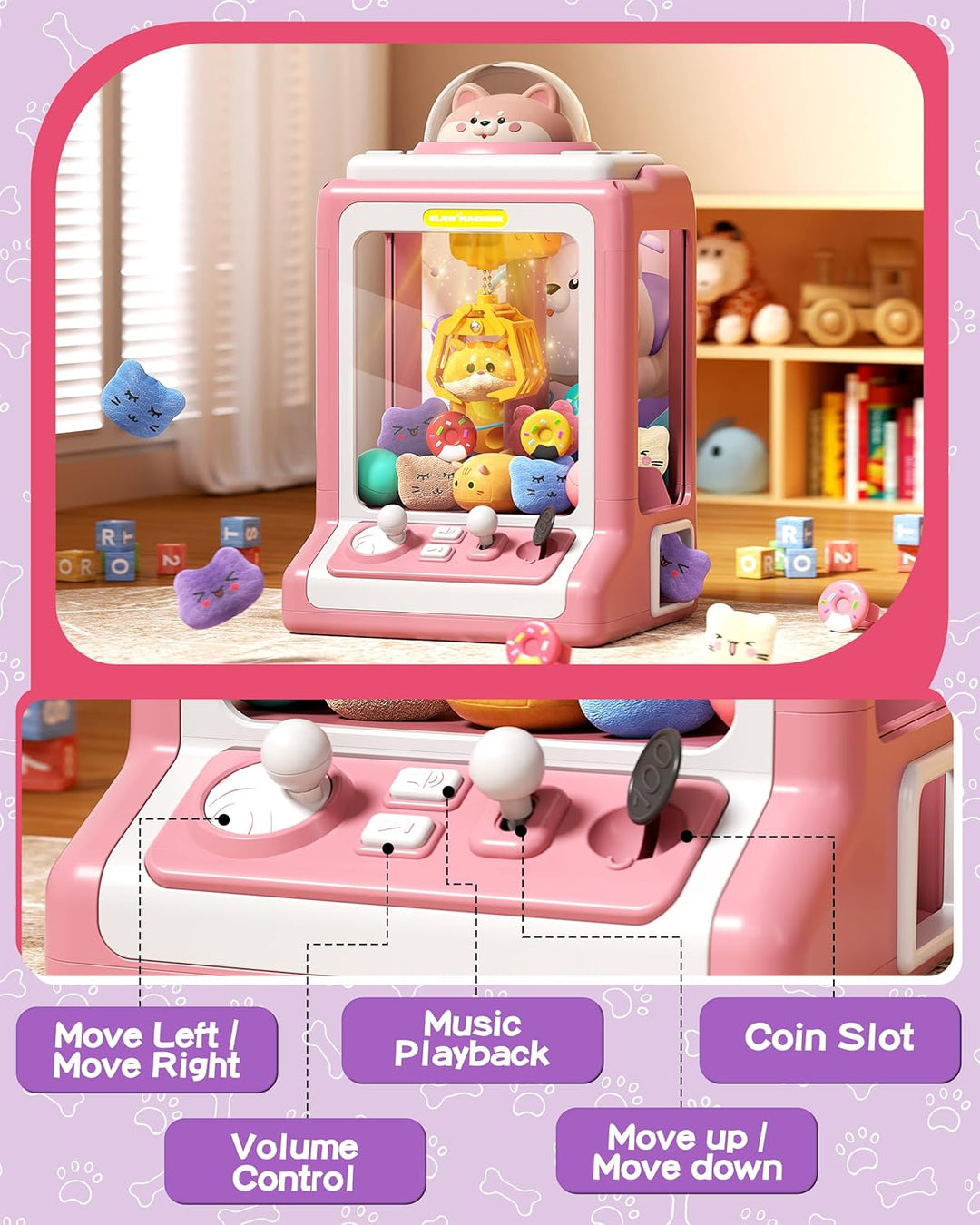 Máquina de garras para niños, mini máquina expendedora con monedas...