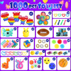 1000 piezas a granel de recuerdos de fiesta para niños, paquete de juguetes de jugueteo, rellenos de calcetines, cofre de caja del tesoro, fiesta de cumpleaños, premios de carnaval para el aula