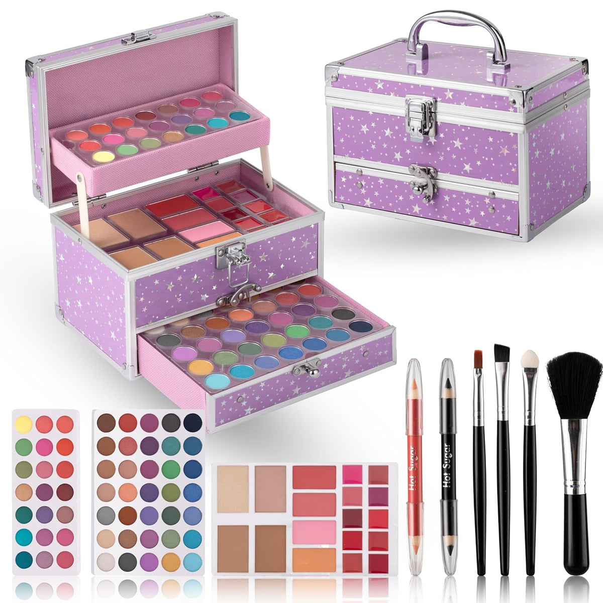 Kit de maquillaje Hot Sugar para adolescentes con estuche de tren,...