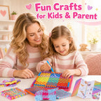 daheypong - Kit de telar para agarraderas de 7 pulgadas para niños, telar de tejido con 300 bucles que hace 8 agarraderas, kit completo de manualidades de tejido con estuche de almacenamiento