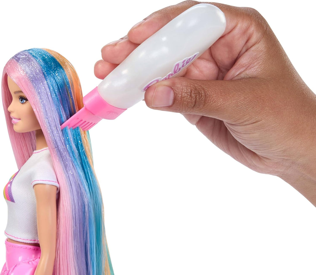 Barbie Rainbow Sparkle - Muñeca para el cabello, extra larga y colo...