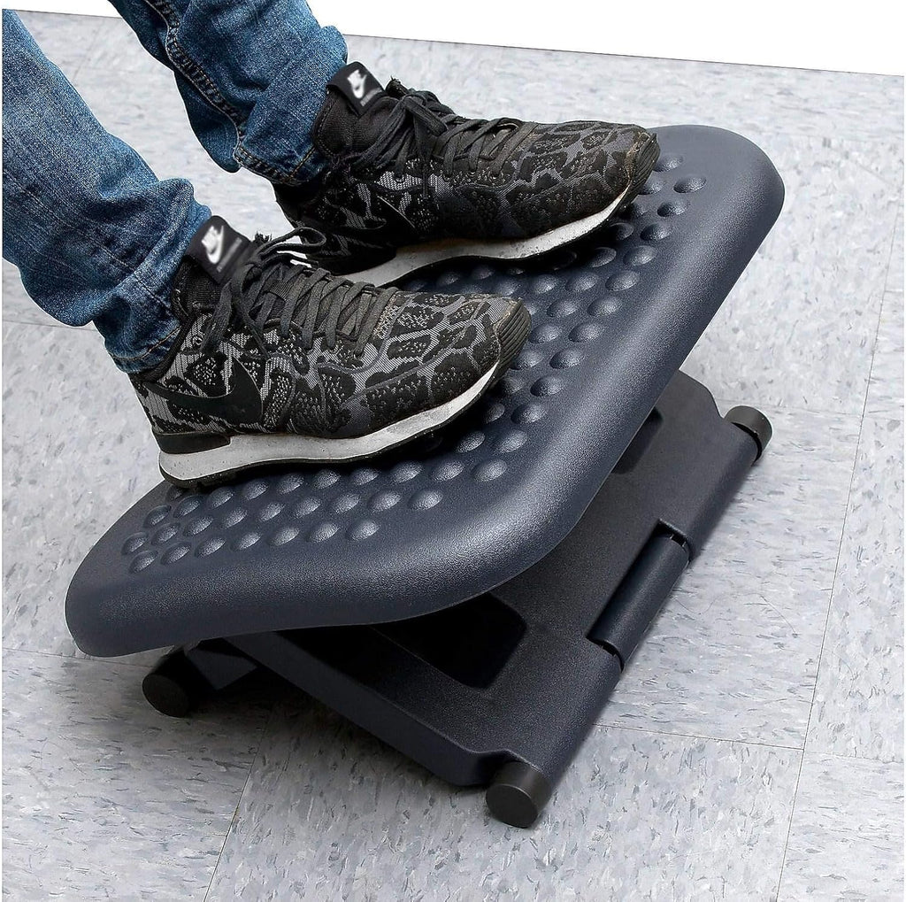 Lámpara Mind Reader Reposapiés, debajo del escritorio en el trabajo, ergonómico, altura ajustable, oficina, plástico, 17" de largo x 13" de ancho x 6.25" de alto, negro