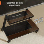 Perlegear - Soporte de TV rodante con soporte de barra de sonido para