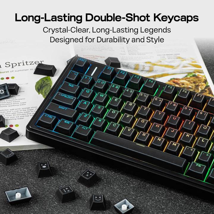 EPOMAKER Glintrix PBT Shine Through Keycaps, Arris &amp; Keys Retro...