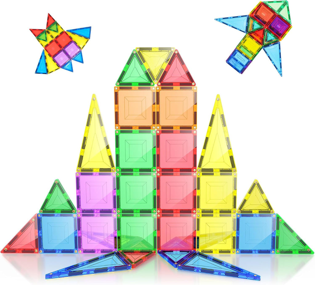 Loolinn Azulejos magnéticos para niños pequeños (mayores de 3 años) - Seguro para niños, certificado de seguridad, remaches reforzados, 100% no tóxico, fuerte magnetismo - Juguete creativo de azulejos