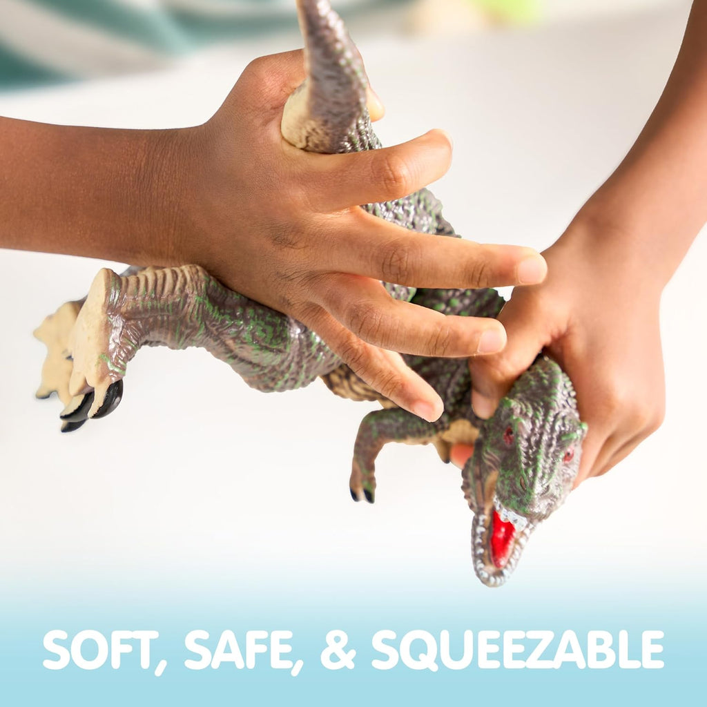 JOYIN Juguetes de dinosaurio grande para niños pequeños, 6 piezas grandes y suaves figuras de dinosaurio con un libro educativo, juguetes realistas jumbo para niños y niñas, regalos de cumpleaños de Pascua para niños de 1, 2, 3, 4, 5 años