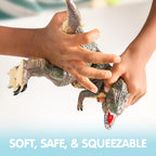 JOYIN Juguetes de dinosaurio grande para niños pequeños, 6 piezas grandes y suaves figuras de dinosaurio con un libro educativo, juguetes realistas jumbo para niños y niñas, regalos de cumpleaños de Pascua para niños de 1, 2, 3, 4, 5 años