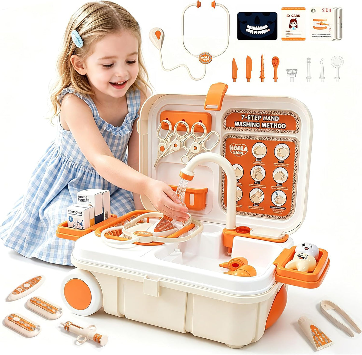 Set de Médico para Niños Pequeños Juguete de Simulación 44 Pzs Juguete STEM para Niños y Niñas Regalo