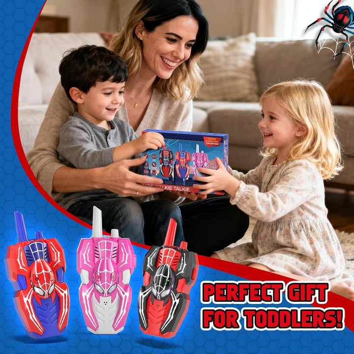 Paquete de 3 walkie talkies para niños, Spider juguetes paquete de...