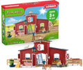 Schleich Farm World 42606 - Granero rojo con animales y más, 64 piezas