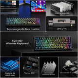 HITIME XVX M67 - Teclado inalámbrico al 60% por ciento, QMK\/VIA Bl...