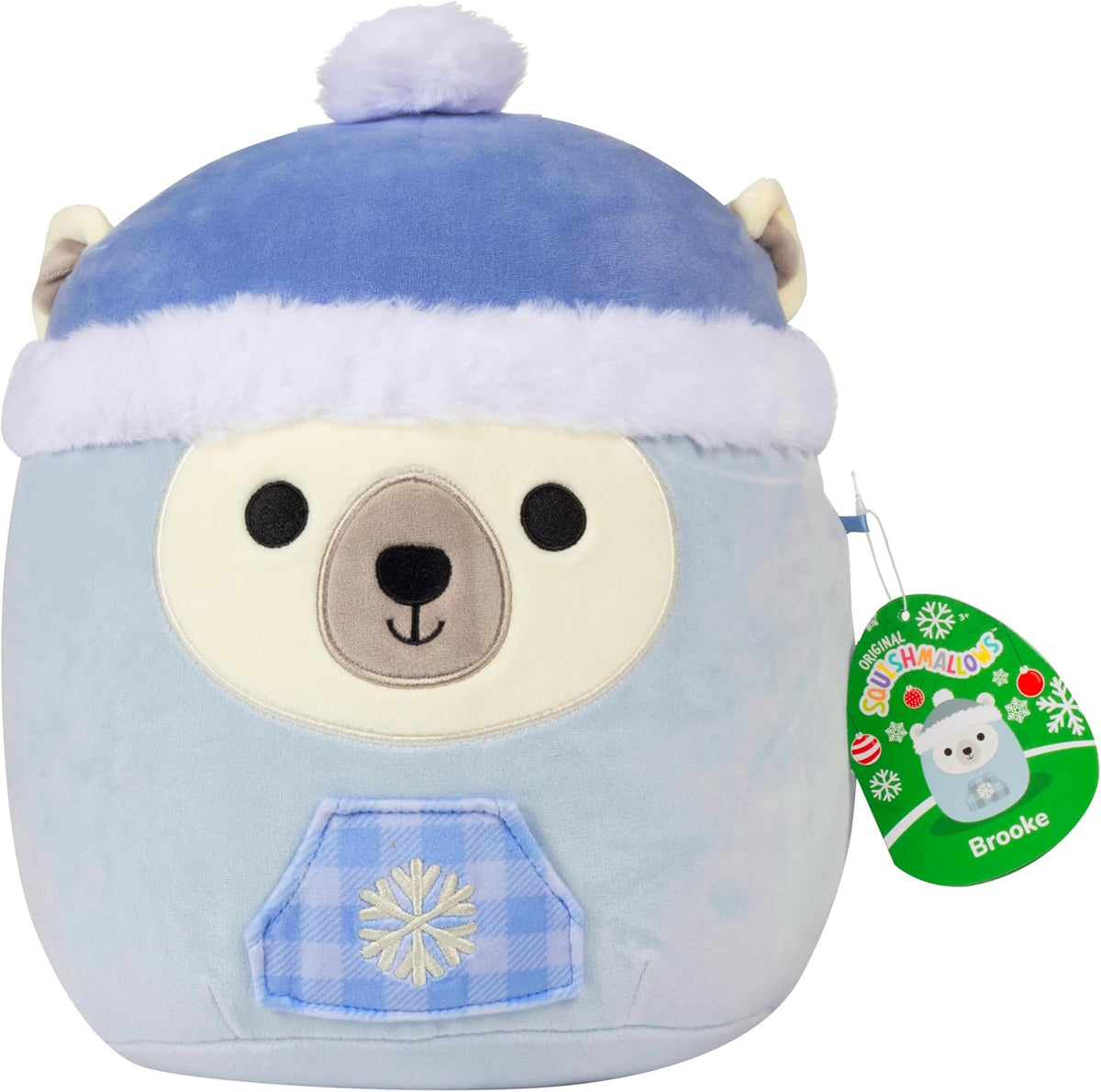 Squishmallow Brooke Polar Bear Holiday Jazwares - Peluche de 10 pulgadas