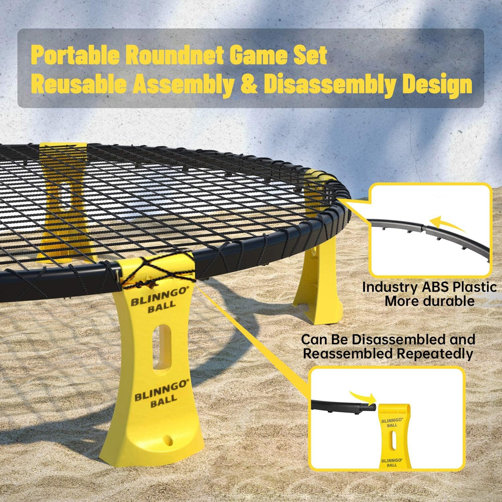 Roundnet Game Set con Balls y Patented Net, Lawn, Beach, Backyard Outdoor Game para Adults y Family