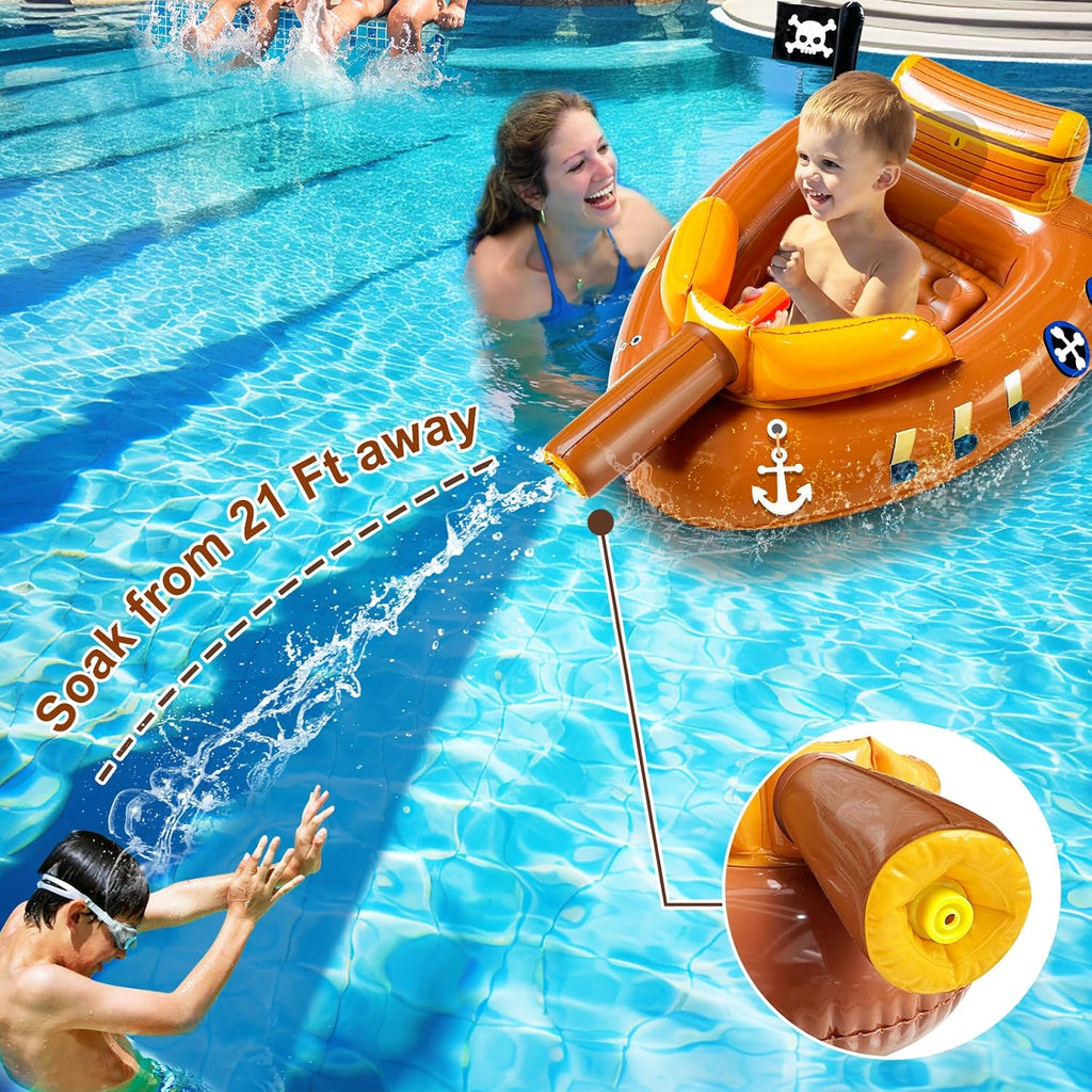 La piscina inflable del barco pirata flota los niños 3-11 años con el arma