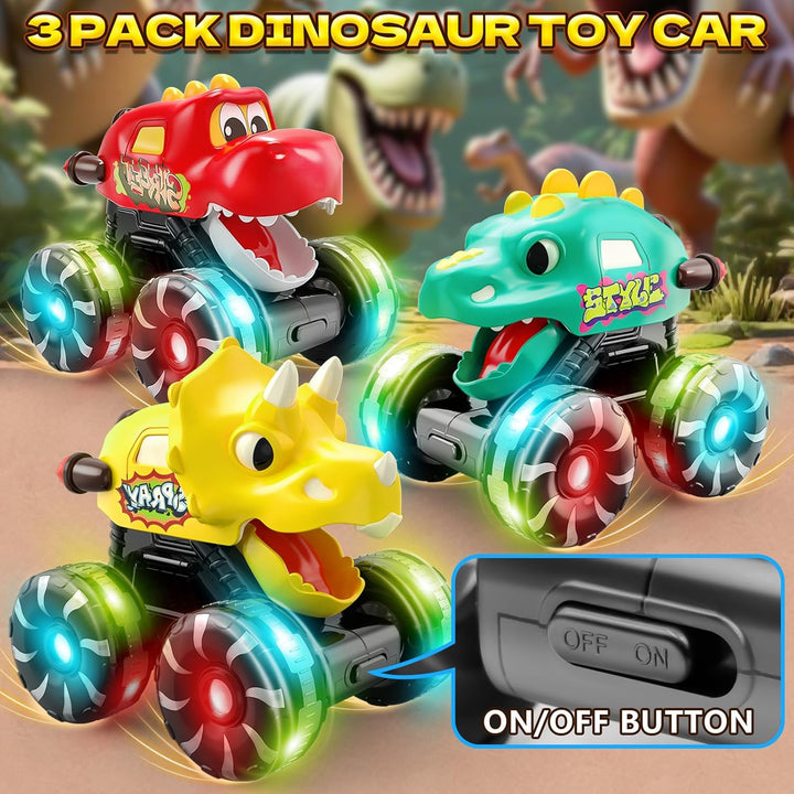 Intoypad Paquete de 3 Juguetes de Coches de Dinosaurio para Niños P...