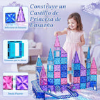 Princess Castle - Azulejos magnéticos para niños de 4 a 8 años con juego de