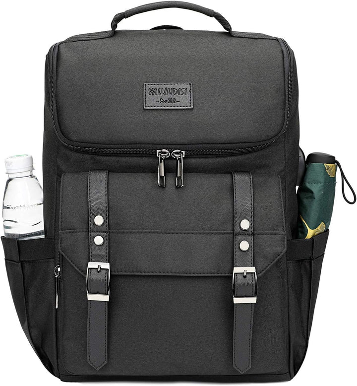 Mochila vintage de viaje para laptop con puerto de carga USB para m...