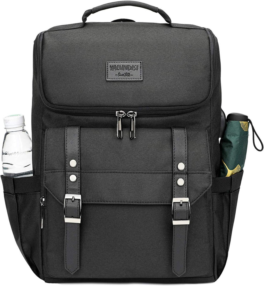 Mochila vintage de viaje para laptop con puerto de carga USB para m...