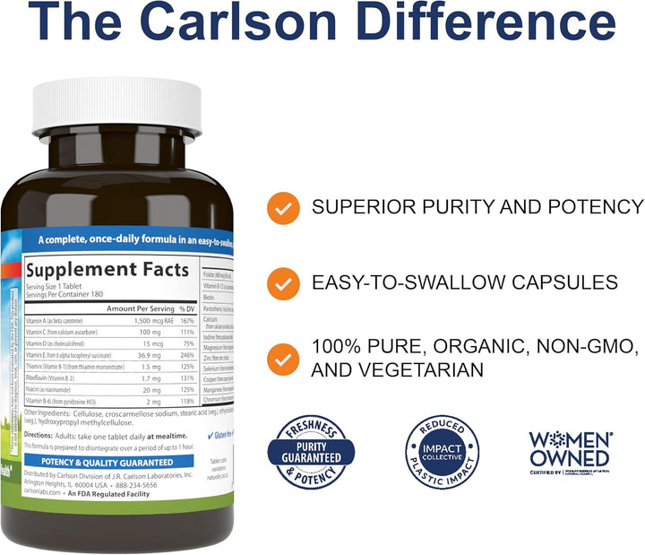 Carlson - Mini-Multi, pequeñas tabletas multivitamínicas, vitaminas...