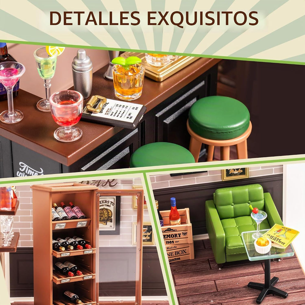 Rolife - Set de construcción de casa de plástico en miniatura de bricolaje con LED, juguetes de juego adecuados para figuras mini, juguetes de construcción, kit de diorama, regalos para adolescentes y