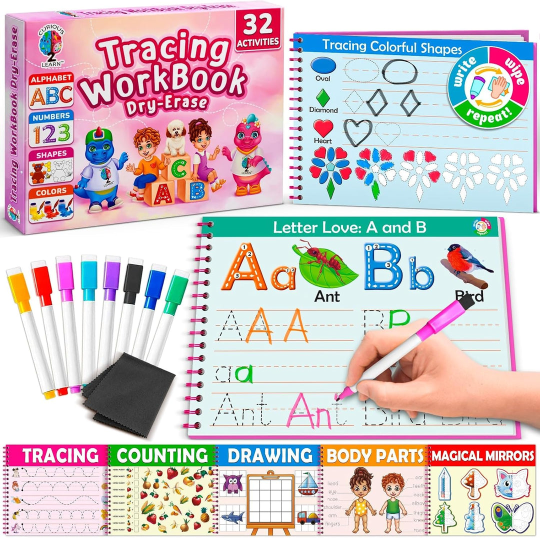 Curious 2 Learn Libro de actividades de tapa dura para preescolar p...