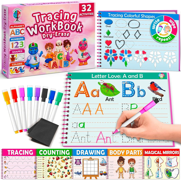Curious 2 Learn Libro de actividades de tapa dura para preescolar p...