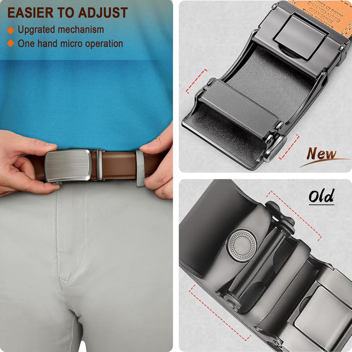 BULLIANT Cinturones para Hombre Paquete de 2, Cinturón Deslizante d...