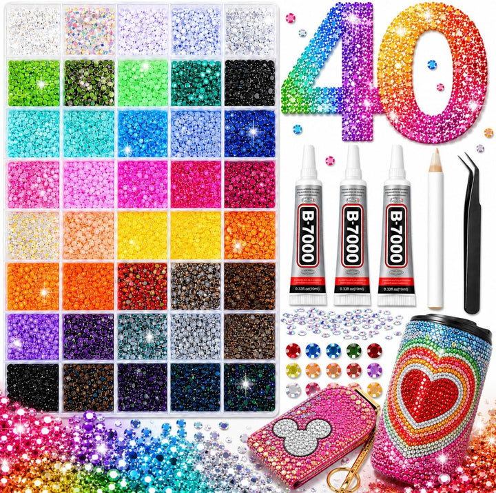 Kit de resina de gelatina de 40 colores, 40000 piezas, kit deslumbr...