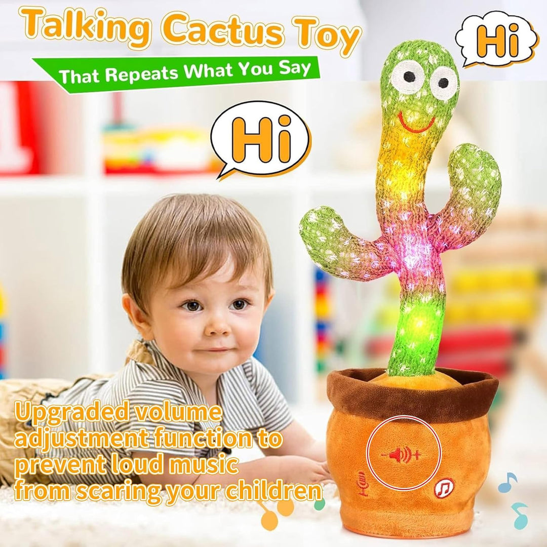 MILEGI Cactus que habla bailarín ajustable con volumen, cantar y re...
