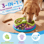 2 cuencos de alimentación lenta para perros, 3 niveles con 2 cucharas de silicona para reducir el aburrimiento y la ansiedad, antideslizante, interactivo, rompecabezas para perros, juguete de