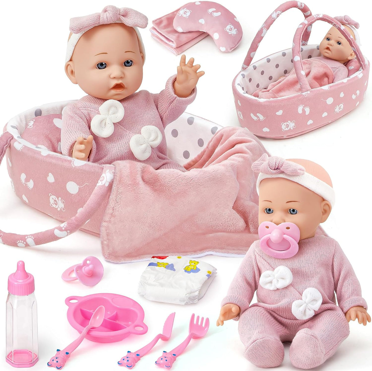Golray juego de muñeca de bebé suave de 12 pulgadas con accesorios