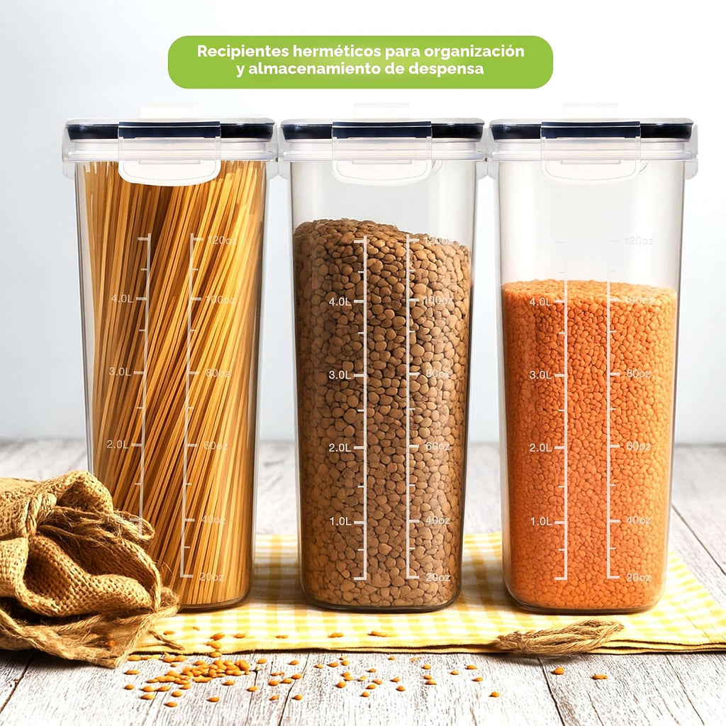 Utopia Kitchen - Juego de 4 recipientes para cereales con tapas, 4 unidades