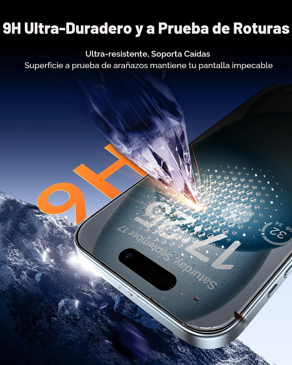Protector de pantalla de privacidad UNBREAKcable para iPhone 15, paquete de 2