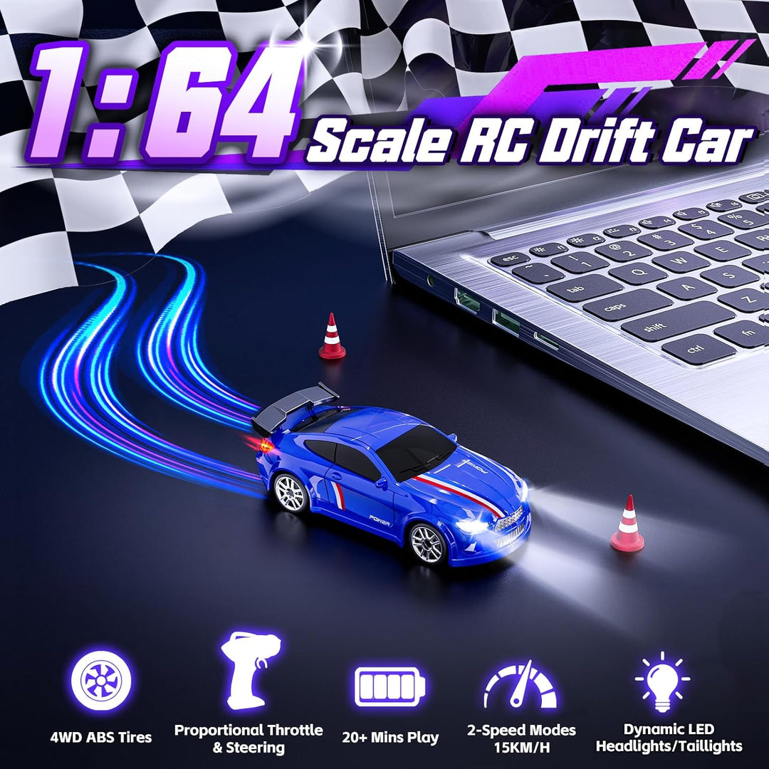 Coche de Derrape Mini RC 1:64 de Escala, Coche de Control Remoto co...