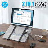 werfami Soporte para laptop con estación de acoplamiento plegable p...