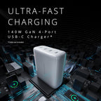 Kensington Adaptador de corriente USB-C GaN, cargador rápido con entrega de energía para portátiles, tabletas y teléfonos inteligentes, Blanco