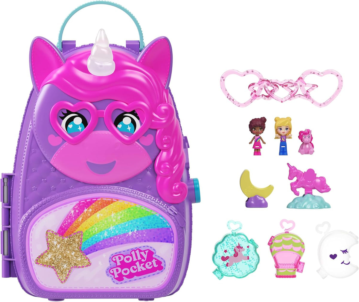 Polly Pocket Juego de mochila de unicornio