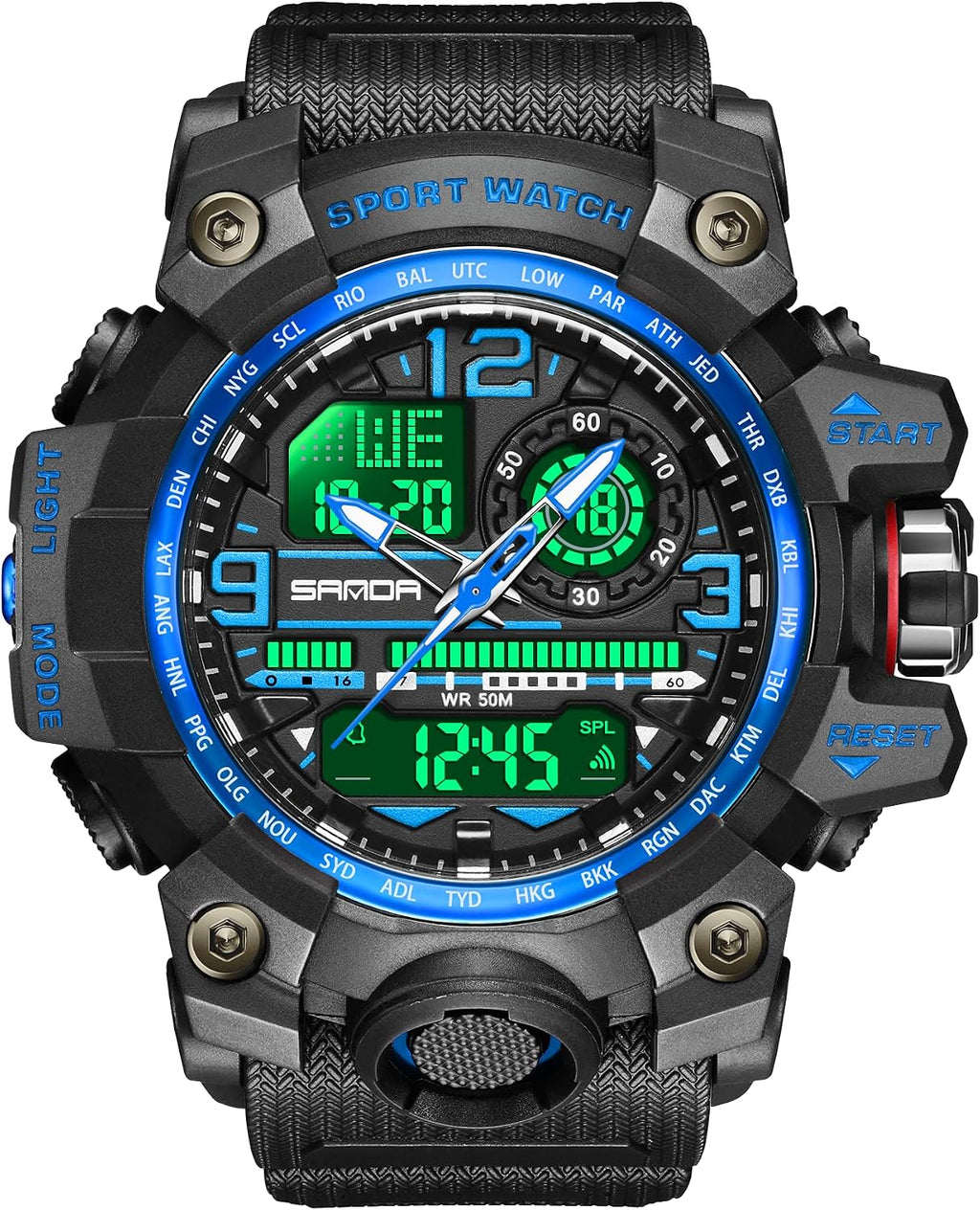 Relojes para Hombre Deportivos al Aire Libre, Resistente al Agua, Militar, Fecha, Multifunción, Tácticas, Pantalla LED, Alarma, Cronómetro para Hombre 3133