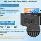 KEFEYA Extensor de pantalla para portátil de 15.6 pulgadas, FHD 108...