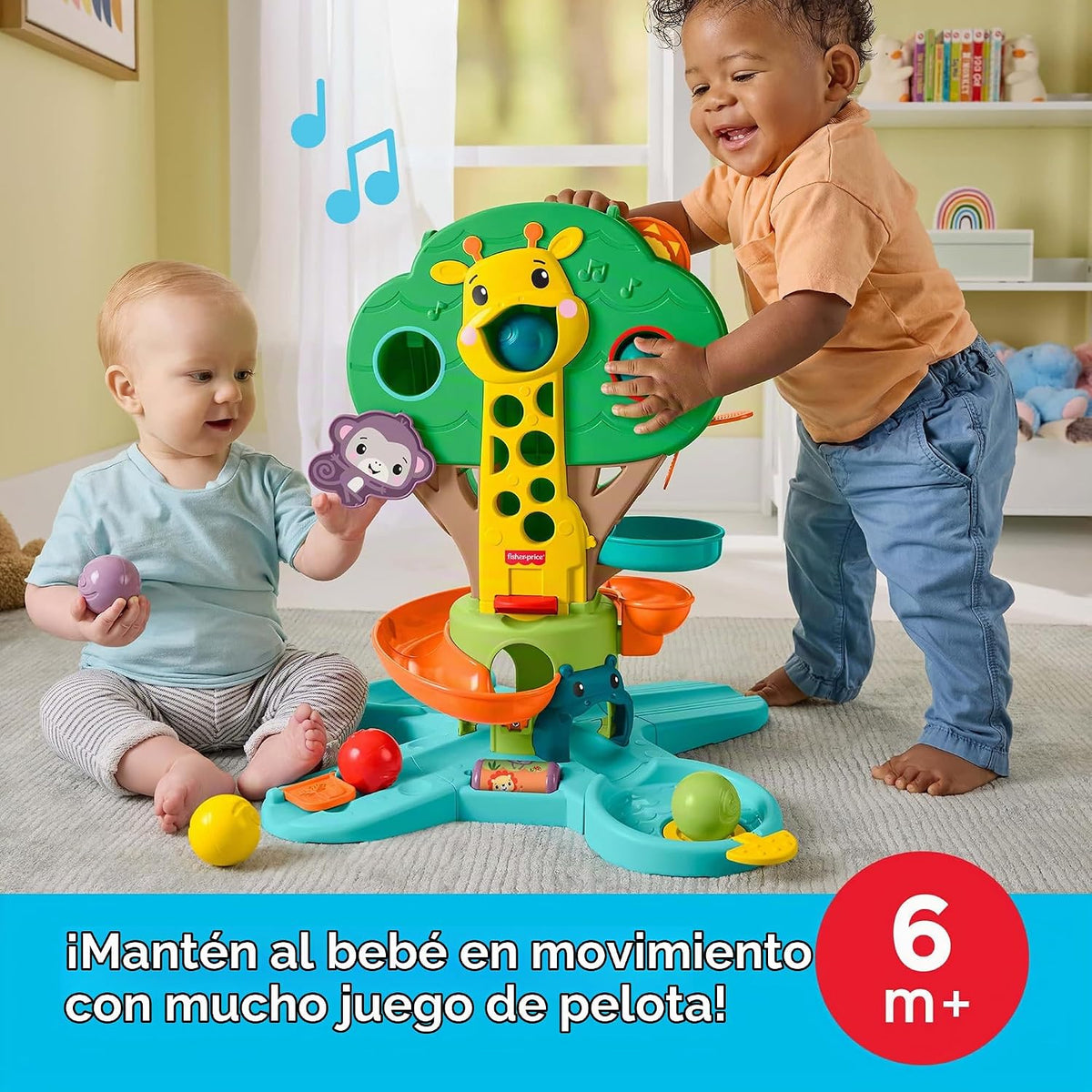 Fisher-Price Juguete de actividad musical de árbol de la selva sentado a