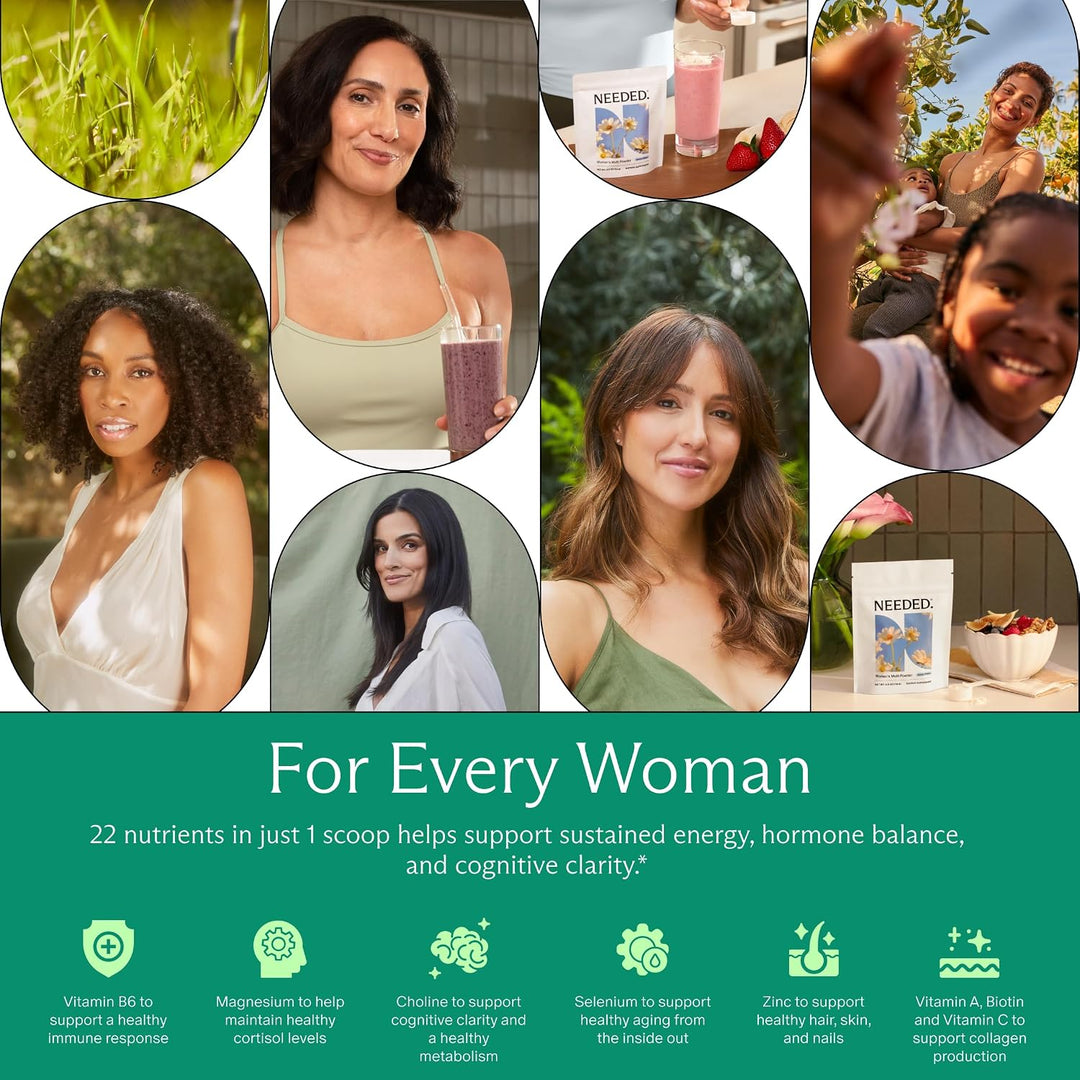 Needed. Multivitamínico en polvo para mujeres con 22 vitaminas, min...